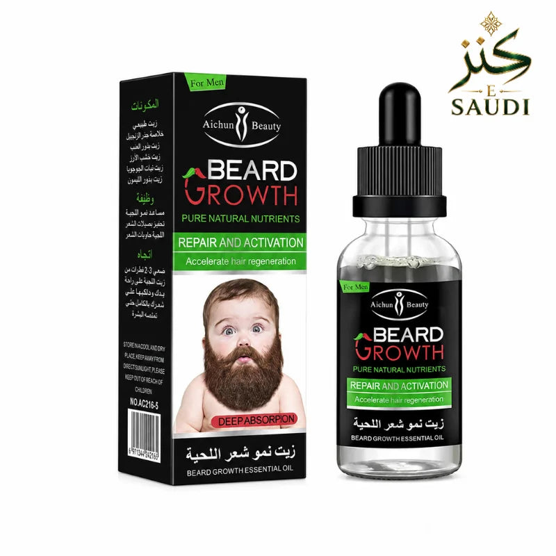 زيت طبيعي لتغذية وتنعيم لحية الرجال من Kanz-E-Saudi