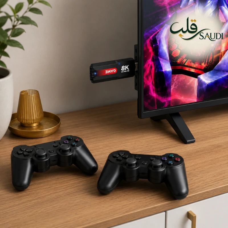 جهاز ألعاب ريترو مع وحدتي تحكم لاسلكية ومنفذ HDMI من Kanz-E-Saudi