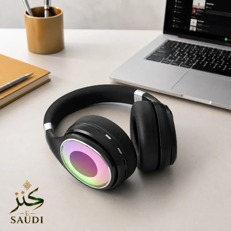 سماعات لاسلكية بإضاءة RGB وميكروفون مدمج من Kanz-E-Saudi