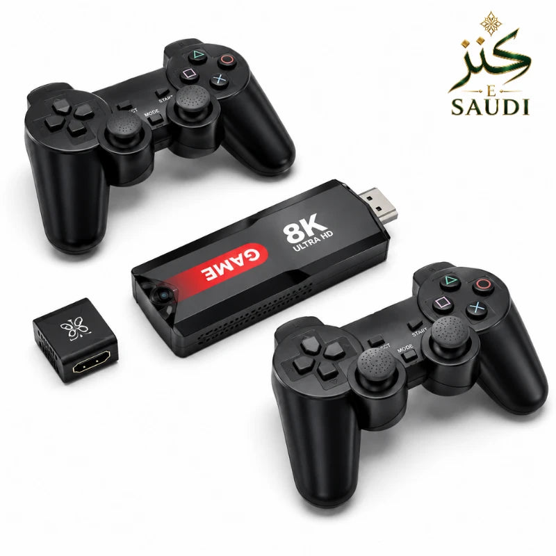 جهاز ألعاب ريترو مع وحدتي تحكم لاسلكيتين من Kanz-E-Saudi